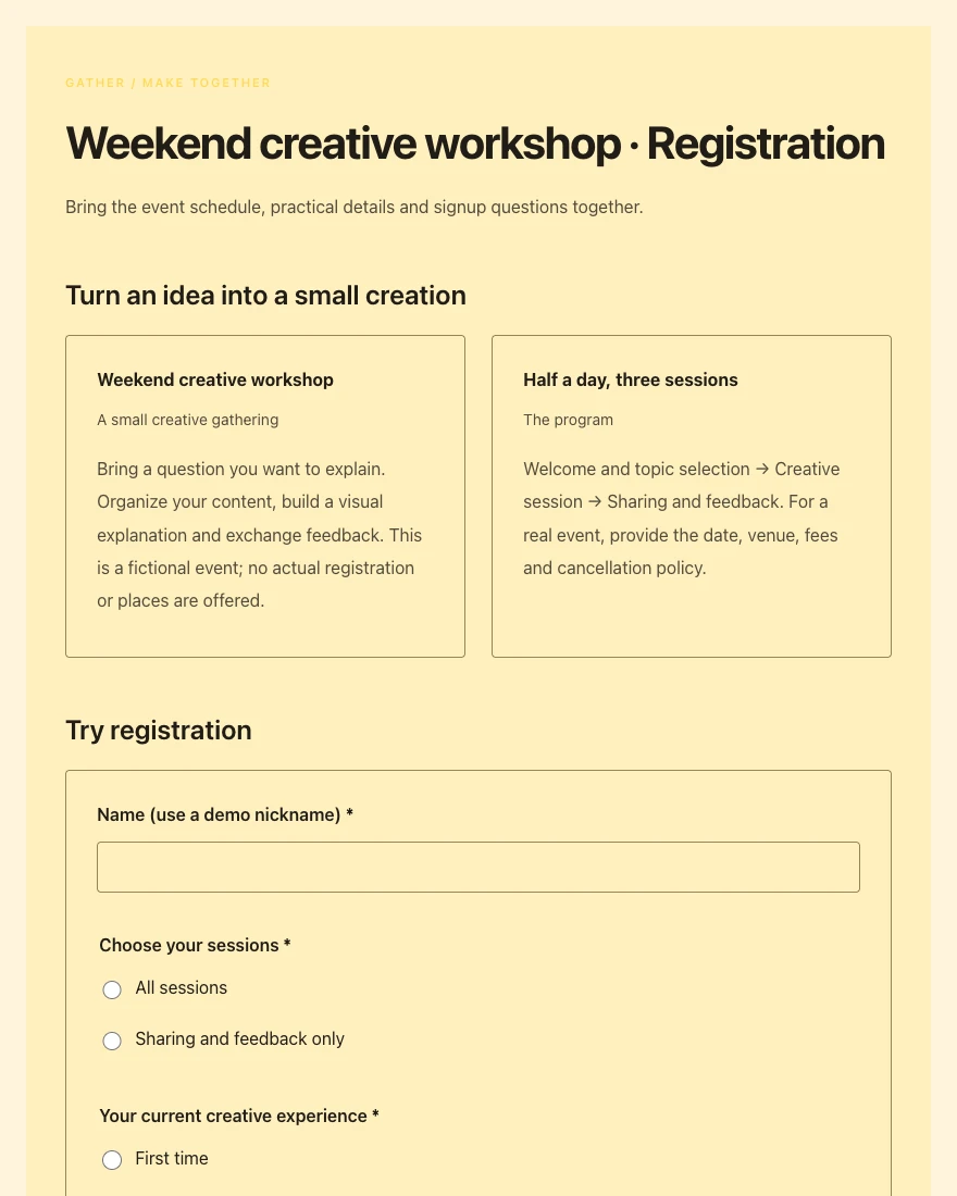 Event registration